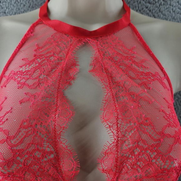 Victoria's Secret Very Sexy Bra Womens 34B Lace Halter Sheer‎ Floral Underwire - Picture 3 of 14